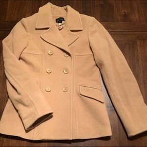 Moda international tan pea coat size small